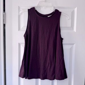 Ann Taylor Burgundy Flared Top Sleeveless